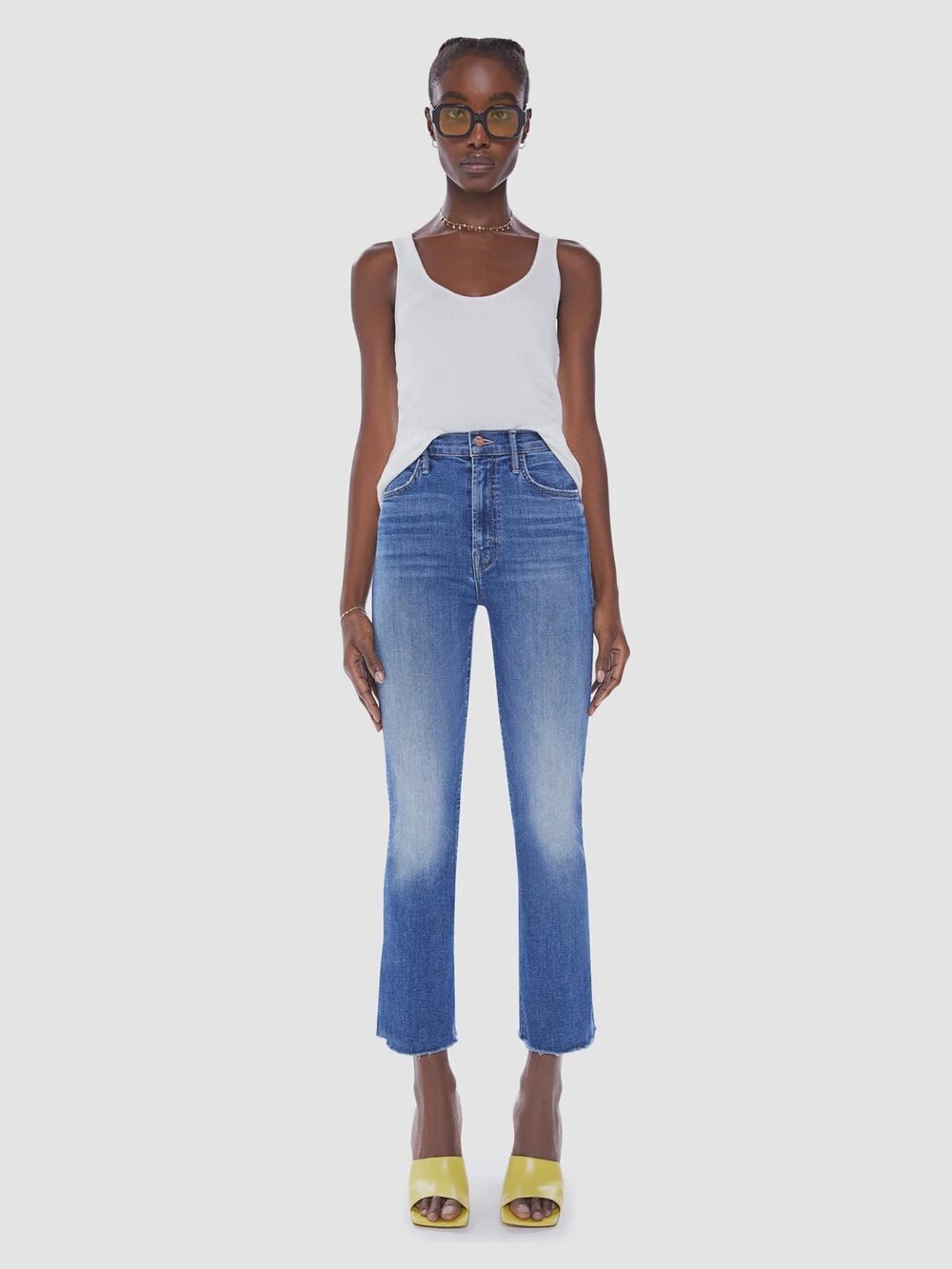 MOTHER The Hustler Ankle Fray Jeans Healing Jar
